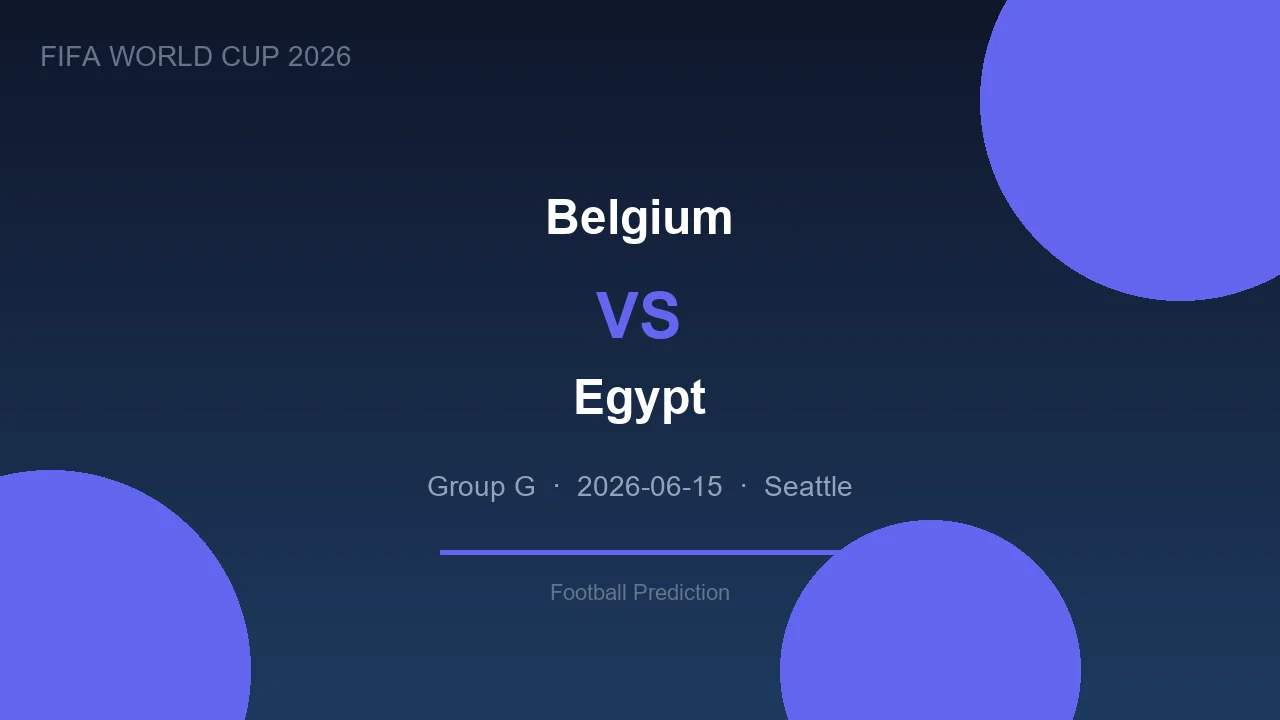 Belgium vs Egypt prediction - World Cup 2026