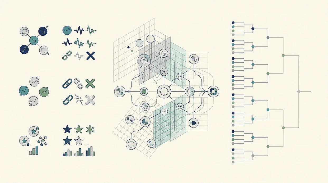 A clean abstract diagram shows football data flowing into model nodes and branching tournament paths.